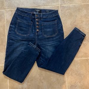 Womens Judy Blue Skinny Fit Dark Wash Jeans 14W